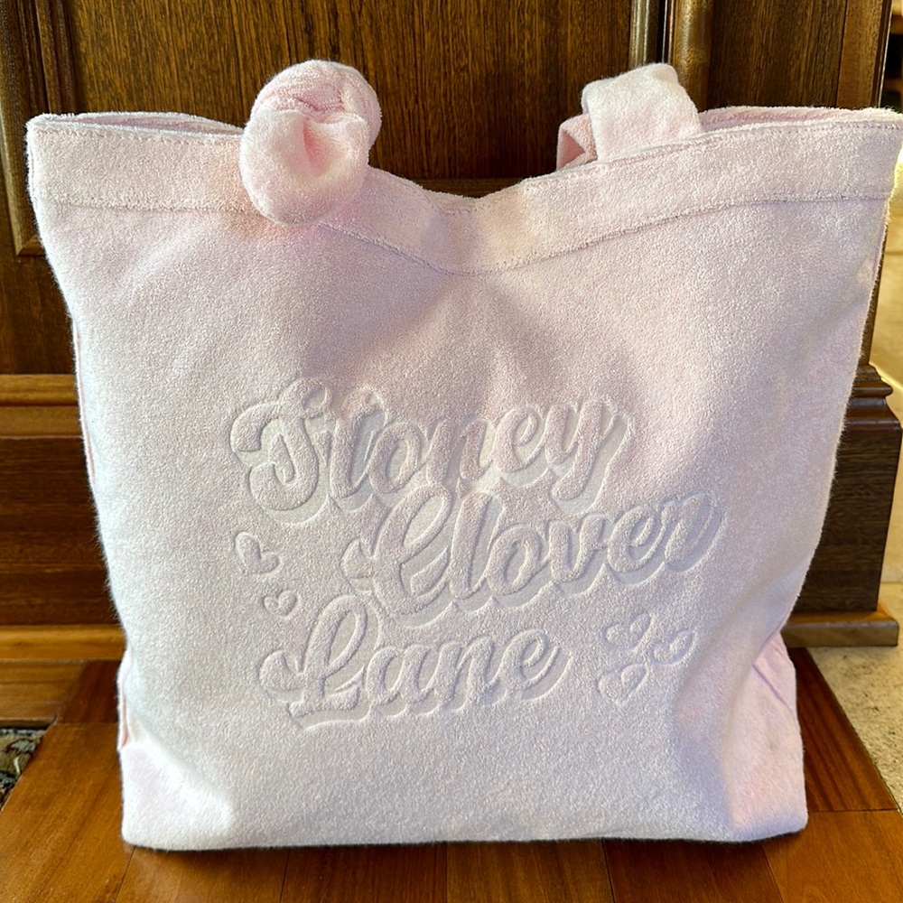 NWT Target Stoney Clover 🔥 Lane X Pink Terry Cloth Embossed Beach Tote Bag